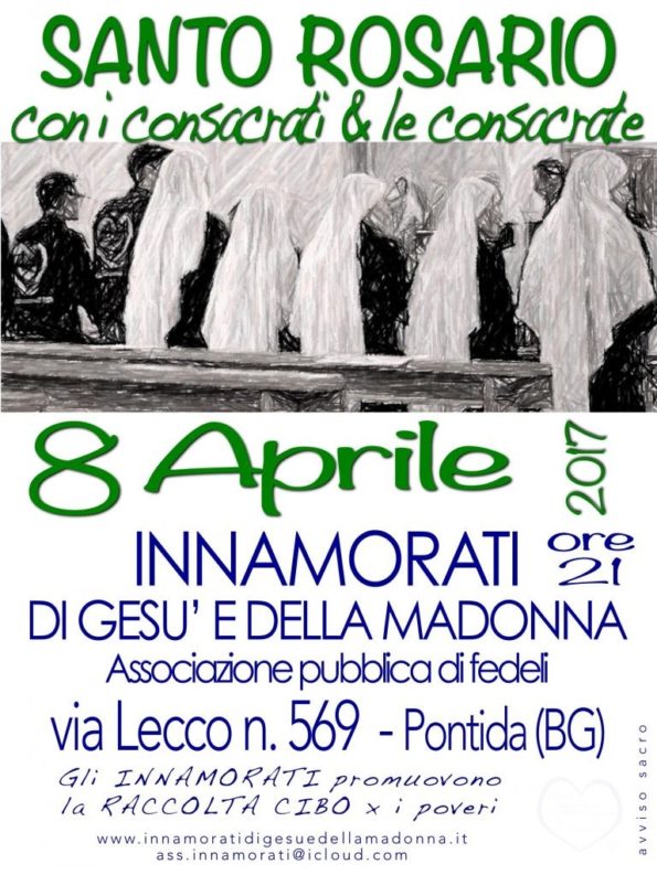 santo rosario con i consacrati e le consacrate degli Innamorati di Gesù e della Madonna