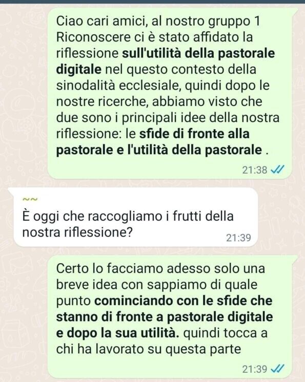Compito di Riconoscere-Ascoltare la Pastorale digitale ai studenti