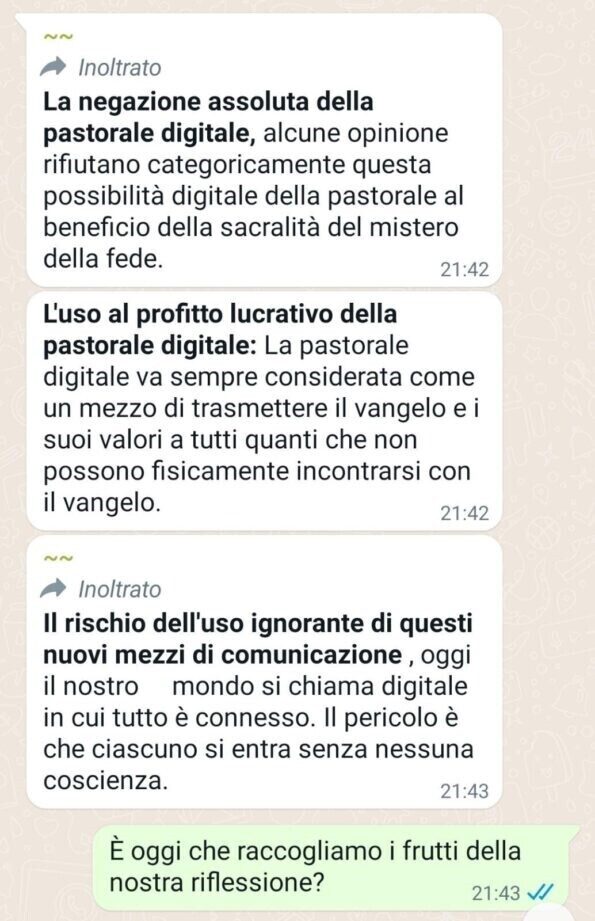Alcune sfide della pastorale digitale
